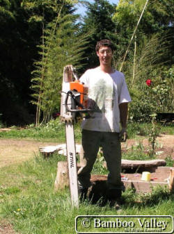 Dain with his Stihl MS880 chainsaw